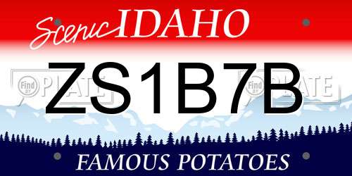 ZS1B7B Idaho License Plate