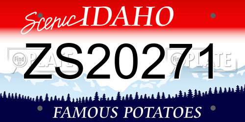 ZS20271 Idaho License Plate
