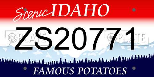 ZS20771 Idaho License Plate