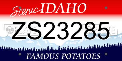 ZS23285 Idaho License Plate