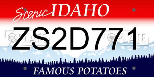 ZS2D771 Idaho License Plate