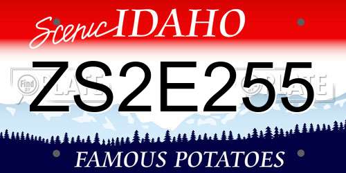 ZS2E255 Idaho License Plate