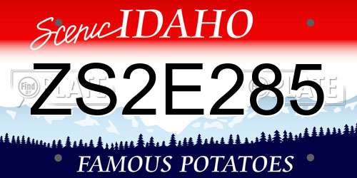 ZS2E285 Idaho License Plate