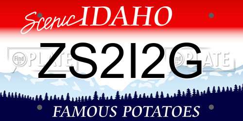 ZS2I2G Idaho License Plate