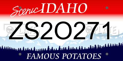 ZS2O271 Idaho License Plate