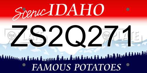 ZS2Q271 Idaho License Plate