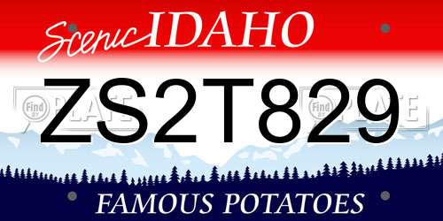 ZS2T829 Idaho License Plate