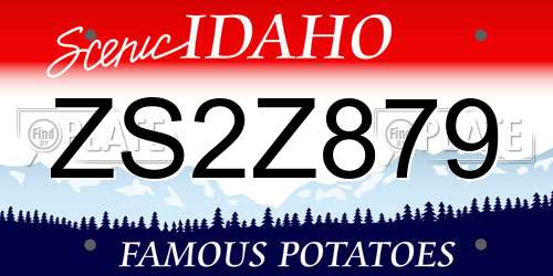 ZS2Z879 Idaho License Plate
