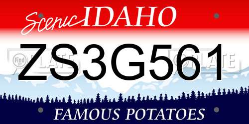 ZS3G561 Idaho License Plate