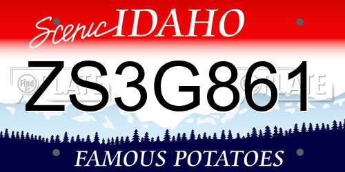 ZS3G861 Idaho License Plate