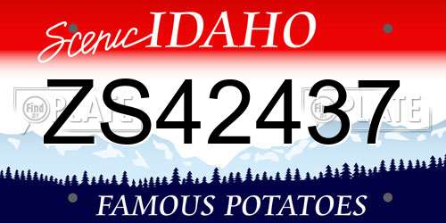 ZS42437 Idaho License Plate