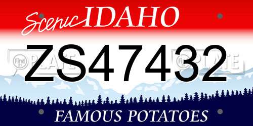 ZS47432 Idaho License Plate