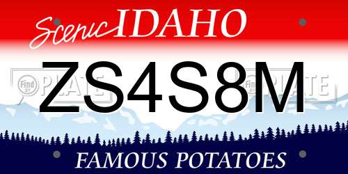 ZS4S8M Idaho License Plate