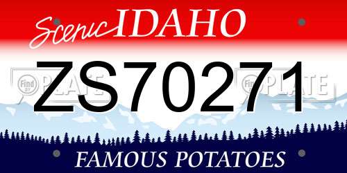 ZS70271 Idaho License Plate