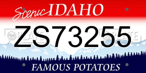 ZS73255 Idaho License Plate