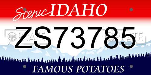 ZS73785 Idaho License Plate