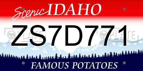 ZS7D771 Idaho License Plate