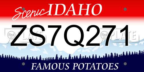 ZS7Q271 Idaho License Plate
