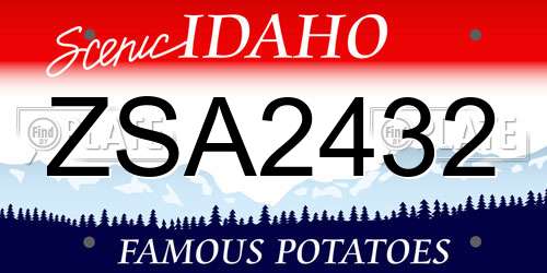 ZSA2432 Idaho License Plate
