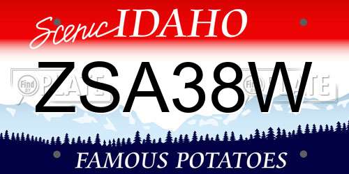 ZSA38W Idaho License Plate