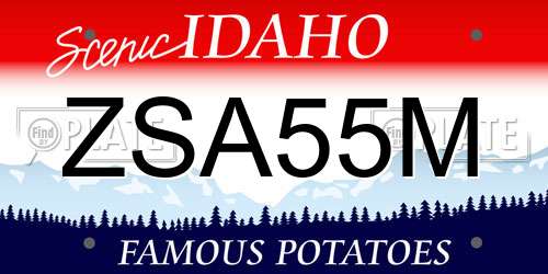ZSA55M Idaho License Plate