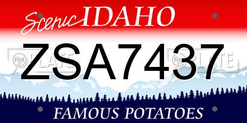 ZSA7437 Idaho License Plate