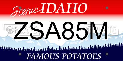 ZSA85M Idaho License Plate
