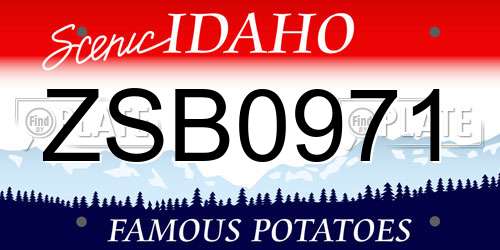 ZSB0971 Idaho License Plate