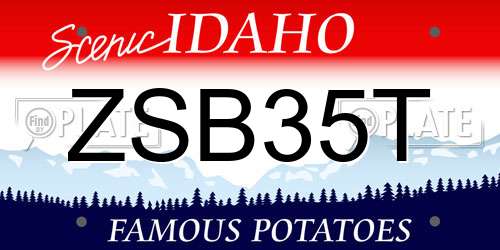 ZSB35T Idaho License Plate