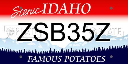 ZSB35Z Idaho License Plate