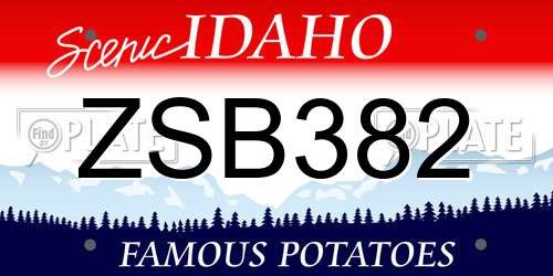ZSB382 Idaho License Plate