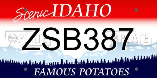 ZSB387 Idaho License Plate