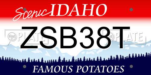 ZSB38T Idaho License Plate