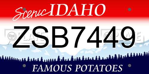 ZSB7449 Idaho License Plate
