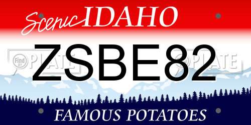 ZSBE82 Idaho License Plate