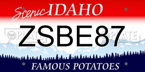 ZSBE87 Idaho License Plate