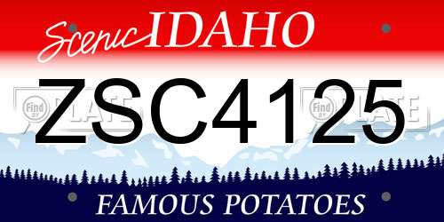 ZSC4125 Idaho License Plate
