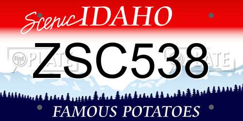 ZSC538 Idaho License Plate