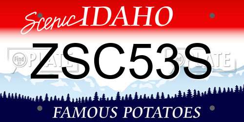ZSC53S Idaho License Plate