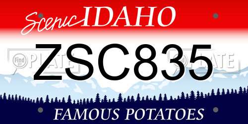 ZSC835 Idaho License Plate