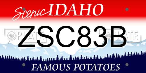 ZSC83B Idaho License Plate