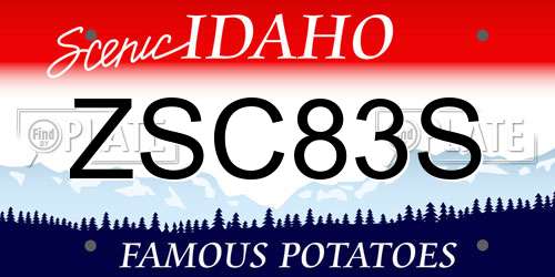 ZSC83S Idaho License Plate