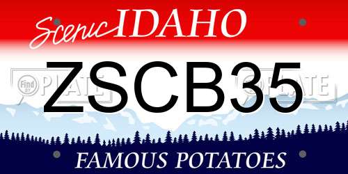 ZSCB35 Idaho License Plate