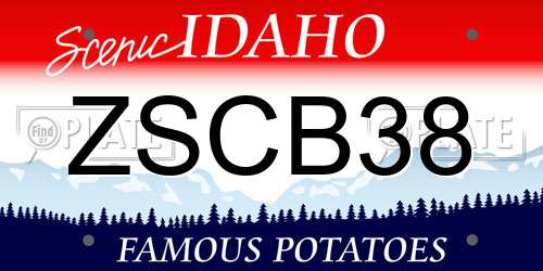 ZSCB38 Idaho License Plate