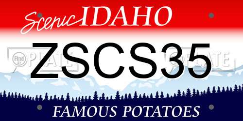 ZSCS35 Idaho License Plate
