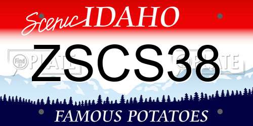 ZSCS38 Idaho License Plate