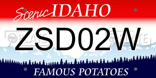 ZSD02W Idaho License Plate
