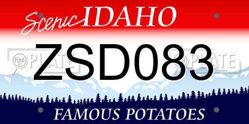 ZSD083 Idaho License Plate