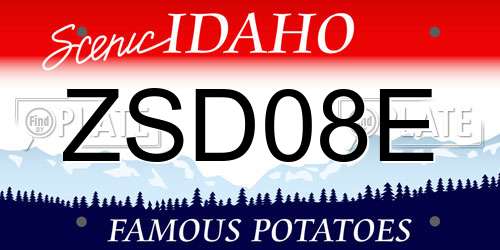 ZSD08E Idaho License Plate