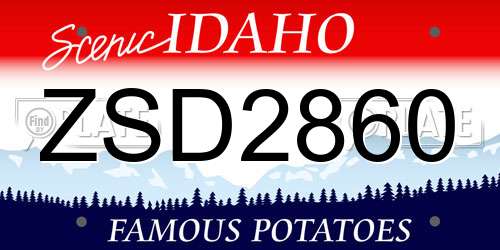 ZSD2860 Idaho License Plate
